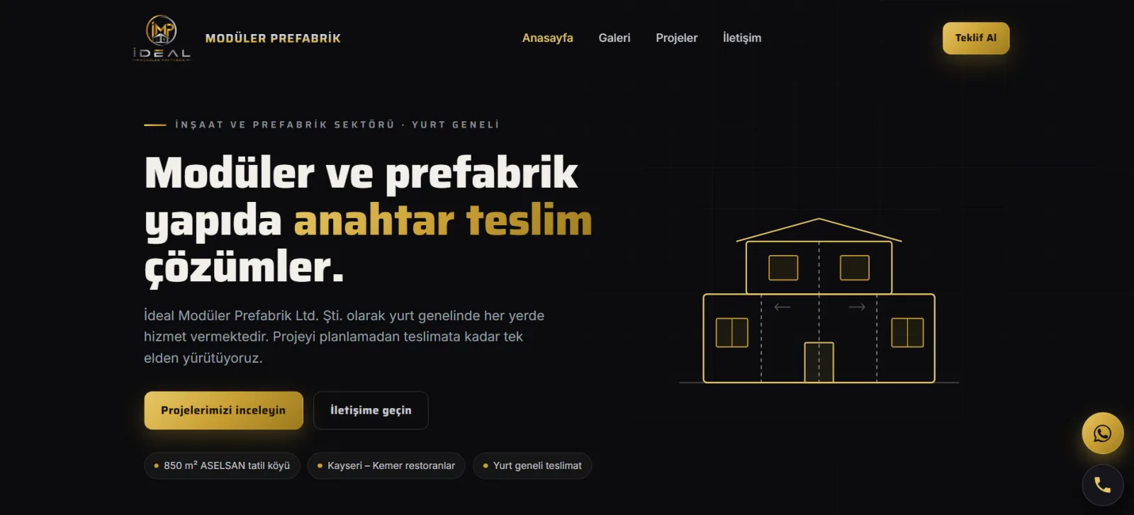 Prefabrik, Çelik Yapı & Konteyner - İdeal Modüler Prefabrik