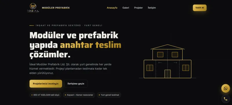 Prefabrik, Çelik Yapı & Konteyner - İdeal Modüler Prefabrik